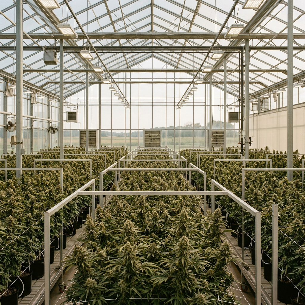 azioni cannabis usa coltivazione indoor come illustrazione editoriale della filiera