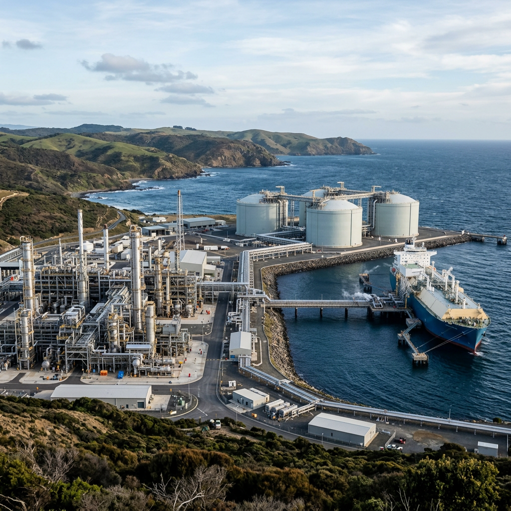 azioni gas usa illustrazione editoriale di terminale costiero LNG
